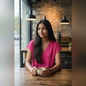 GAP Fusia Floral Pattern Blouse